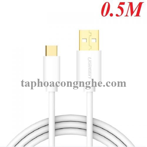 Ugreen 30164 0.5M màu Trắng Dây USB 2.0 sang Type-C truyền dữ liệu và sạc US141 30030164